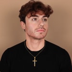 Anhänger 750/18 K Gelbgold Kreuz mit Jesus 61 x 29mm - AN-1659-GG