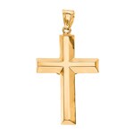 Pendentif or jaune 750/18 ct Croix avec jésus 62 x 39mm - AKH0055GG