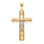 Pendentif or jaune 750/18 ct 69 x 43mm, Croix avec Jésus - AKH0051GG