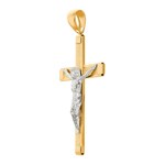 Pendentif or jaune 750/18 ct 74 x 42mm, Croix avec Jésus - AN-1654-GG