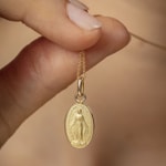 Pendant 750/18 K Yellow Gold Milagrosa Immaculata 9x14mm - 20489
