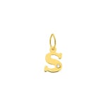 Pendentif or jaune 750/18 ct Lettre S avec diamant 0.01ct.