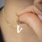 Pendant 750/18 K Yellow Gold Letter V - 2950.1V