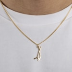 Pendant 750/18 K Yellow Gold Ice Hockey Stick - 1156.05411/0006