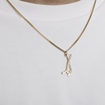 Pendant 750/18 K Yellow Gold Ice Hockey Stick - 1156.05411/0006