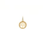 Pendant 750/18 K Yellow Gold Tree of Life with Beaded Border - 646791