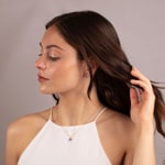 Anhänger 750/18 K Gelbgold mit Amethyst Kissen und Diamanten 0.01 ct H/si - AN-48528-AME-GG