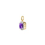 Anhänger 750/18 K Gelbgold mit Amethyst Kissen und Diamanten 0.06 ct H/si - AN-47243-AME-GG