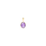 Pendentif or jaune 750/18 ct avec améthyste ovale