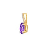 Anhänger 750/18 K Gelbgold mit Amethyst oval und Diamanten 0.02 ct H/si - AN-52693-AME-GG