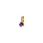 Anhänger 750/18 K Gelbgold mit Amethyst rund und Diamanten 0.05 ct H/si - AN-54203-AME-GG