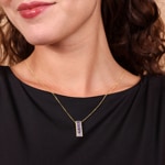 Pendentif or jaune 750/18 ct avec améthystes & diamants 0.15 ct H/si - AN-73399-AME-GG