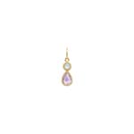 Pendentif or jaune 750/18 ct avec topaze bleue & améthyste