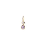 Pendentif or jaune 750/18 ct avec topaze bleue & améthyste - 217931A