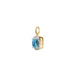 Pendant 750/18 K Yellow Gold with Blue Topaz and Diamonds 0.06 ct H/si - AN-47243-TOP-GG