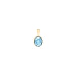 Pendant 750/18 K Yellow Gold with oval Blue Topaz