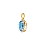 Anhänger 750/18 K Gelbgold mit Blautopas oval und Diamanten 0.06 ct H/si - AN-47253-TOP-GG