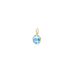 Pendant 750/18 K Yellow Gold with round Blue Topaz - 476001TO