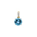 Anhänger 750/18 K Gelbgold mit Blautopas rund und Diamanten 0.01 ct H/si