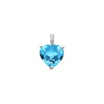 Anhänger 750/18 K Gelbgold mit Blautopas und Diamanten 0.01 ct H/si, Herz