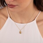 Pendentif or jaune 750/18 ct avec citrine marquise et diamants 0.07 ct H/si - AN-47273-CIT-GG