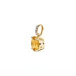 Anhänger 750/18 K Gelbgold mit Citrin rund und Diamanten 0.01 ct H/si - AN-48524-CIT-GG