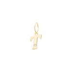Pendant 750/18 K Yellow Gold with Diamond 0.01ct., Letter T - 2950.2T
