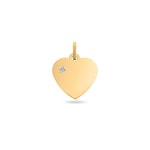 Plakette 750/18 K Gelbgold mit Diamant 0.03ct, Herz