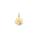 Anhänger 750/18 K Gelbgold mit Diamant, Kleeblatt