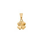 Anhänger 750/18 K Gelbgold mit Diamant, Kleeblatt
