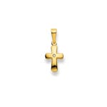 Pendentif or jaune 750/18 ct avec diamant, Croix