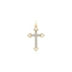 Anhänger 750/18 K Gelbgold mit Diamanten 0.04 ct H/si, Kreuz