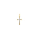 Anhänger 750/18 K Gelbgold Kreuz mit Diamanten 0.048 ct H/si - AN-56688-GG