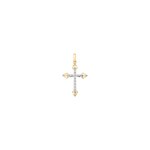 Anhänger 750/18 K Gelbgold mit Diamanten 0.048 ct H/si, Kreuz