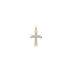 Pendant 750/18 K Yellow Gold with Diamonds 0.05 ct H/si, Cross
