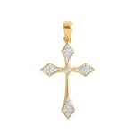 Pendant 750/18 K Yellow Gold with Diamonds 0.05 ct H/si, Cross