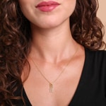 Pendentif or jaune 750/18 ct avec diamants 0.08 ct - AN-73817-GG
