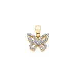 Anhänger 750/18 K Gelbgold mit Diamanten 0.12 ct H/si, Schmetterling