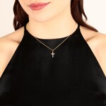 Anhänger 750/18 K Gelbgold mit Diamanten 0.19 ct H/si, Kreuz - AN-69457-GG