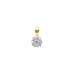 Pendentif or jaune 750/18 ct avec diamants 0.25 ct H/si