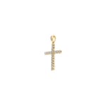 Pendant 750/18 K Yellow Gold Cross with Diamonds 0.25 ct H/si - AN-69443-GG