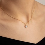 Pendant 750/18 K Yellow Gold with Diamonds 0.33 ct H/si - AN-69207-GG