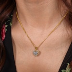 Pendentif or jaune 750/18 ct avec diamants 0.51 ct H/si, Cœur - AN-69503-GG