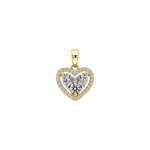 Pendentif or jaune 750/18 ct avec diamants 0.51 ct H/si, Cœur