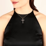 Anhänger 750/18 K Gelbgold Kreuz mit Brillanten 1.00 ct H/si - AN-69259-GG