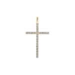 Anhänger 750/18 K Gelbgold mit Diamanten 1.00 ct H/si, Kreuz
