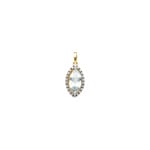 Pendentif or jaune 750/18 ct avec améthyste verte marquise et diamants 0.07 ct H/si