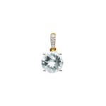 Anhänger 750/18 K Gelbgold mit grünem Amethyst rund und Diamanten 0.01 ct H/si