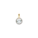 Anhänger 750/18 K Gelbgold mit grünem Amethyst und Diamanten 0.05 ct H/si