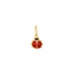 Pendant 750/18 K Yellow Gold with Lacquer 6mm, Ladybird